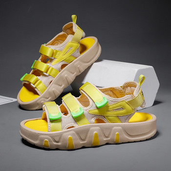 Лято 2023 Модни зелени обувки за двойки Мъжки плажни обувки Дамски масивни сандали Леки обувки с отворени пръсти Zapatos Para Mujeres