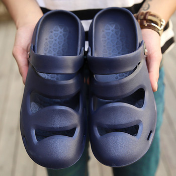 Нови летни модни маратонки Мъжки обувки Външни чехли Модни плажни сандали Дишащи джапанки Кухи мъжки ежедневни обувки