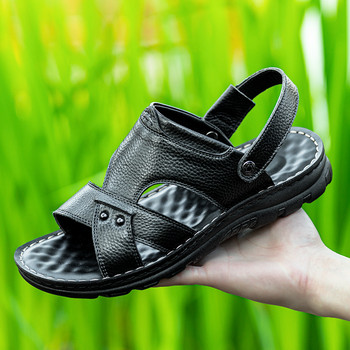 Hot μάρκας γνήσιο δέρμα ανδρικά παπούτσια Αναπνεύσιμα ανδρικά σανδάλια Παντόφλες παραλίας εξωτερικού χώρου Ανδρικά παπούτσια Causal Fashion σανδάλια Καλοκαίρι 2022