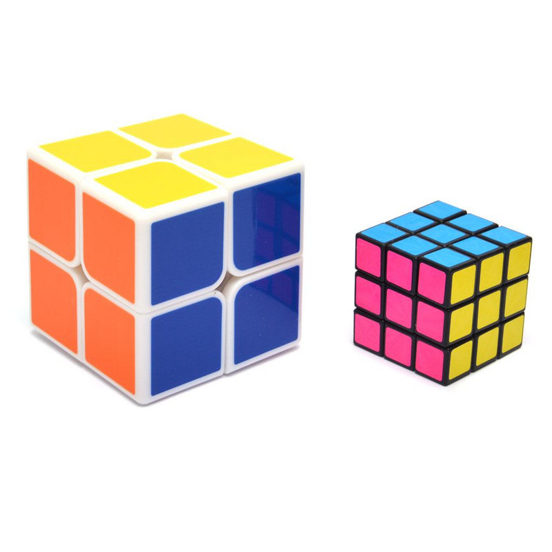 Комплект кубчета, Тип Рубик, 2 броя, Пластмасови, Многоцветни