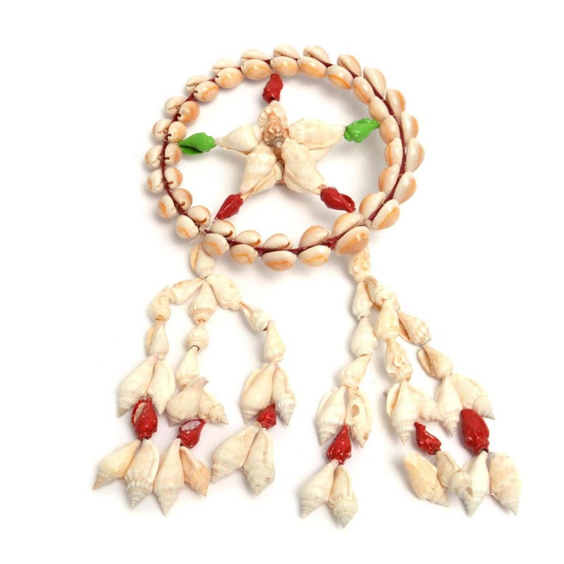 Вятърен чан, Кръг с висулки, Ръчна изработка,Естествени раковини, 28х15 см