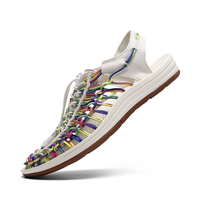 Meeste sandaalid suvised vabaaja hingavast võrgust naiste sussid libisemiskindlad väljas matkamiseks Sapatos Hobre kootud ühevärvilised sandaalid