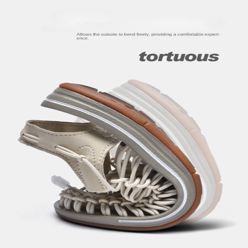 Meeste sandaalid suvised vabaaja hingavast võrgust naiste sussid libisemiskindlad väljas matkamiseks Sapatos Hobre kootud ühevärvilised sandaalid