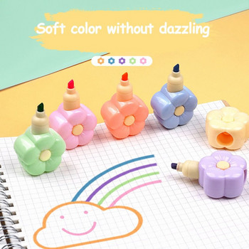 5 цвята Creative Cat Claw Bear Heart Shape Highlighter Cartoon Cute Student Gift Line Color Marker Pen Color Hand Account Pen