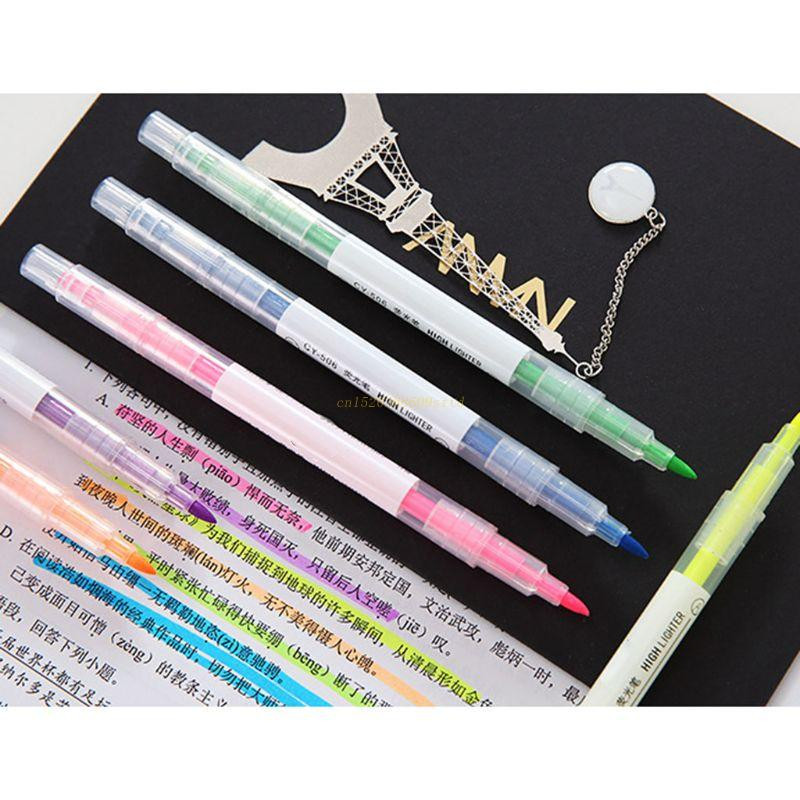 6 színű kétfejű kiemelő tollak Fluoreszkáló jelölő Művészet Rajz Írószerek Iskolai Irodaszerek