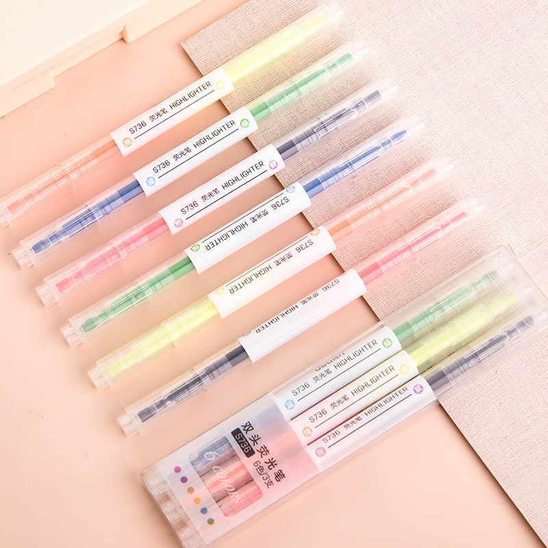 3 kom/pakiranje s dvostrukom glavom 6 boja markera umjetnički markeri fluorescentna olovka u boji Fini Liner školski uredski pribor