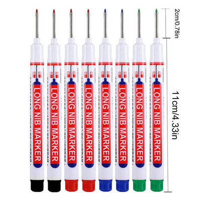 8PCS Olovke s dugim glavama Dekoracija drva za kupaonicu Višenamjenske flomasteri s dubokim rupama