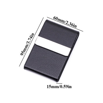 Μόδα PU Δερμάτινη θήκη επαγγελματικής κάρτας με μαγνητική πόρπη Λεπτή θήκη ονομαστικής τσέπης Θήκη ταυτότητας πιστωτικής κάρτας από ανοξείδωτο χάλυβα