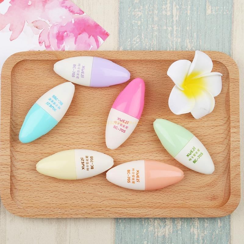 Set 6 bucăți mini evidențiere Markere în formă de ou dimensiune de buzunar pentru colorat copii