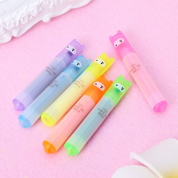 6x корейски за Creative Mini Highlighter Lovely Cartoon Marking Pen Office Statio JIAN