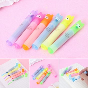 6x корейски за Creative Mini Highlighter Lovely Cartoon Marking Pen Office Statio JIAN