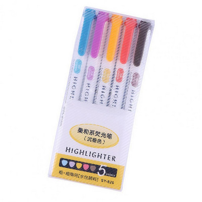Практичен хайлайтър Маркер Нежно гладко писане Цветни маркери за многократна употреба Канцеларски материали
