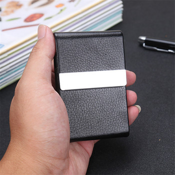 EZONE Θήκη για επαγγελματικές κάρτες Τσάντα για κάρτες Cortex από ανοξείδωτο ατσάλι και δέρμα PU Μεγάλη χωρητικότητα αποθήκευσης 15 φύλλων υψηλής ποιότητας