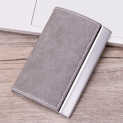 EZONE vizitinių kortelių laikiklio dėklas Kortelių krepšys Cortex nerūdijančio plieno ir PU odos didelės talpos 15 lapų aukštos kokybės saugykla