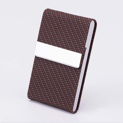 EZONE vizitinių kortelių laikiklio dėklas Kortelių krepšys Cortex nerūdijančio plieno ir PU odos didelės talpos 15 lapų aukštos kokybės saugykla