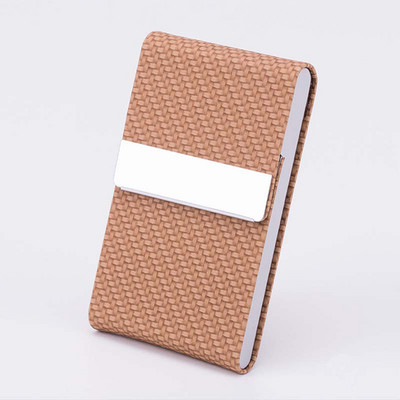 EZONE vizitinių kortelių laikiklio dėklas Kortelių krepšys Cortex nerūdijančio plieno ir PU odos didelės talpos 15 lapų aukštos kokybės saugykla