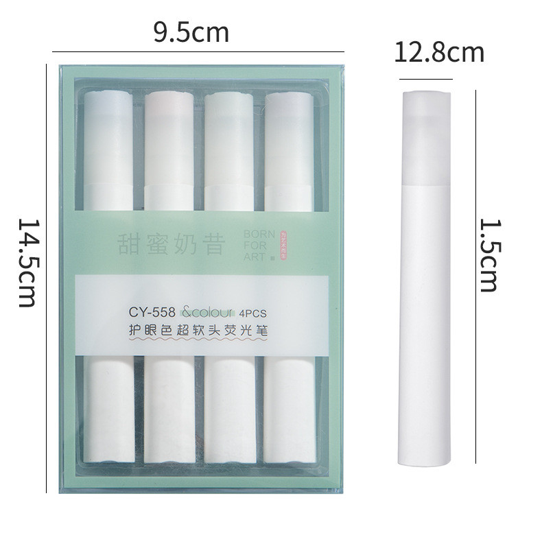 EZONE 4 kom/set Highlighter Zaštita za oči Meki vrh Marker Tečno pisanje Studentski pribor Školski pribor Različite boje