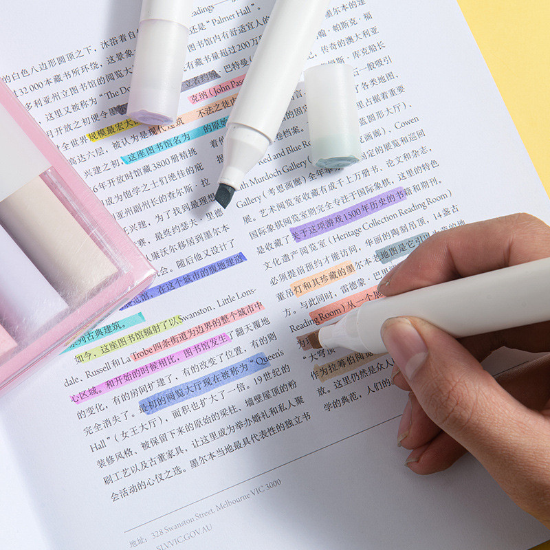 EZONE 4 kom/set Highlighter Zaštita za oči Meki vrh Marker Tečno pisanje Studentski pribor Školski pribor Različite boje