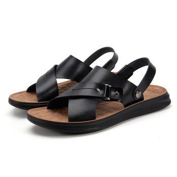 New Fashion Summer Leisure Ανδρικά Παπούτσια Σανδάλια παραλίας Υψηλής ποιότητας Γνήσιο Δερμάτινο Σανδάλια Μαλακό μεγάλο μέγεθος Ανδρικά σανδάλια Μέγεθος 38-44