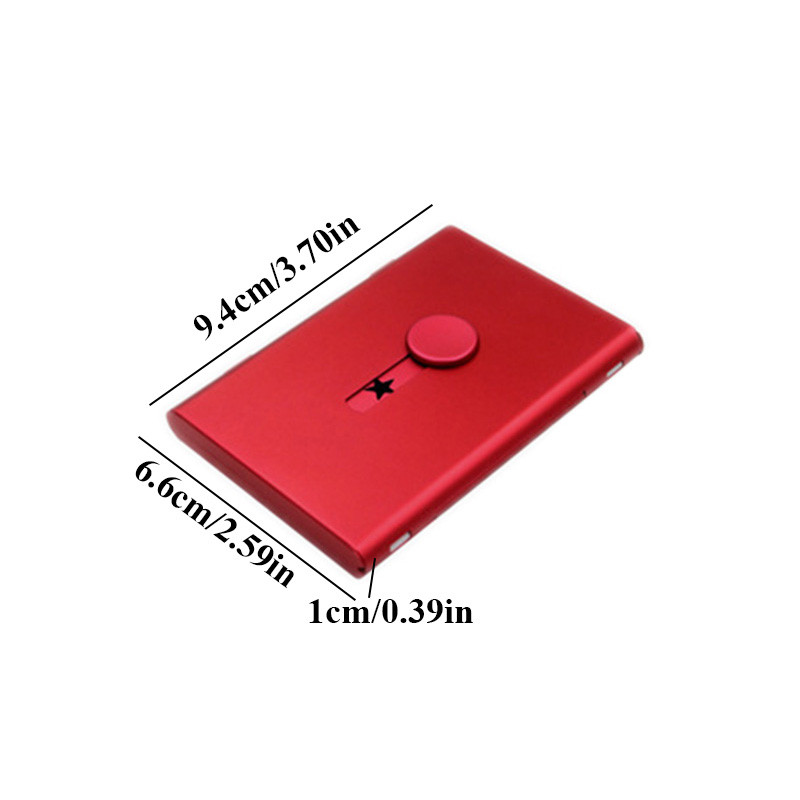 Metalinis vizitinių kortelių laikiklis, ranka stumiamas kortelės dėklas Banko kortelės narystės paketas Itin plonas vizitinių kortelių pakavimo dėžutės organizatorius