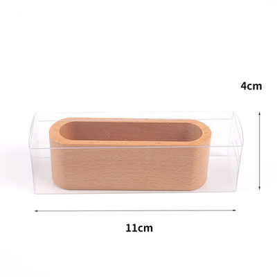 Suport de afișare pentru cărți de vizită de birou din lemn masiv Suport pentru note Cutie de depozitare Organizator de carduri din lemn de fag pentru birou