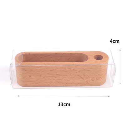 Suport de afișare pentru cărți de vizită de birou din lemn masiv Suport pentru note Cutie de depozitare Organizator de carduri din lemn de fag pentru birou