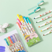 Set olovki za označavanje slatke djevojke od 6 komada crtani dizajn Dvoglavi pisaći marker Boja za crtanje Umjetnički uredski školski poklon F910