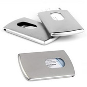 Nerūdijančio plieno rankomis stumiamas vizitinių kortelių laikiklis Sidabrinis plonas kišeninis vizitinių kortelių dėklas Vyrams Moterims Darbas Biuro vardo kortelių laikiklis