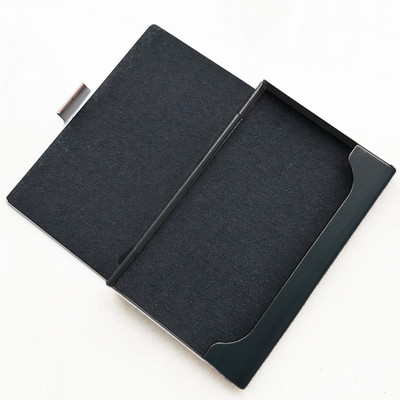 Nerūdijančio plieno rankomis stumiamas vizitinių kortelių laikiklis Sidabrinis plonas kišeninis vizitinių kortelių dėklas Vyrams Moterims Darbas Biuro vardo kortelių laikiklis