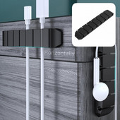 Συμπαγές χρώμα Ανθεκτικό 1/2/4/6/8 Τρύπες Flexible Wire Clip Organizer Compact Cable Winder Αυτοκόλλητο για Εταιρεία