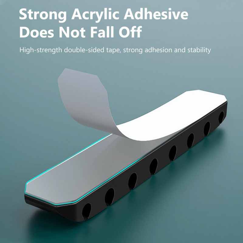 Vienspalvis, patvarus, 1/2/4/6/8 skylių lankstus vielos spaustuko laikiklis, kompaktiškas kabelių vyniotuvas, lipnus įmonei