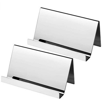 EZONE Držač posjetnica za radnu površinu. Kutija za stolnu policu. Stalak za pohranu. Prikaz od nehrđajućeg čelika. Kreativni uredski prostor za pohranu posjetnica.