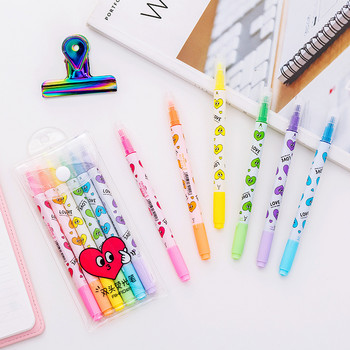 6 бр./компл. Creative Color Fluorescent Pen Set Key Marker Fluorescent Crayon Marking Pen Set Highlighter