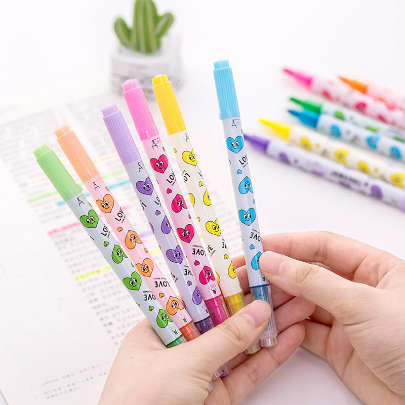 6 бр./компл. Creative Color Fluorescent Pen Set Key Marker Fluorescent Crayon Marking Pen Set Highlighter