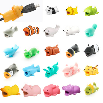 Cable Protector Animal Cute Cartoon Bites Winder Organizer για USB Καλώδιο φόρτισης Καλώδιο ακουστικών Buddies Σύρμα ντεκόρ κινητού τηλεφώνου