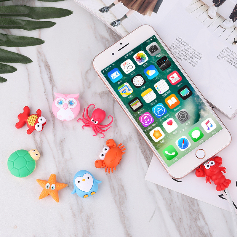 Naujas Cable Bite Cute Animal Cable Protector USB kabelio organizatorius Chompers įkroviklio laido laikiklio laidas skirtas iPhone Xiaomi