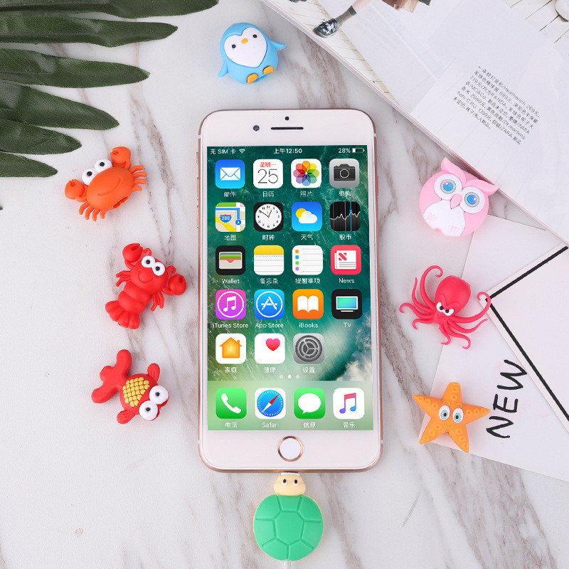 Naujas Cable Bite Cute Animal Cable Protector USB kabelio organizatorius Chompers įkroviklio laido laikiklio laidas skirtas iPhone Xiaomi