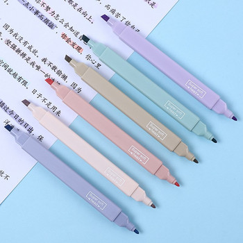6PCS Kawaii Color Double Tip Highlighter Pens Notepad Doodle писалки за рисуване За Office School Marker Инструмент за писане