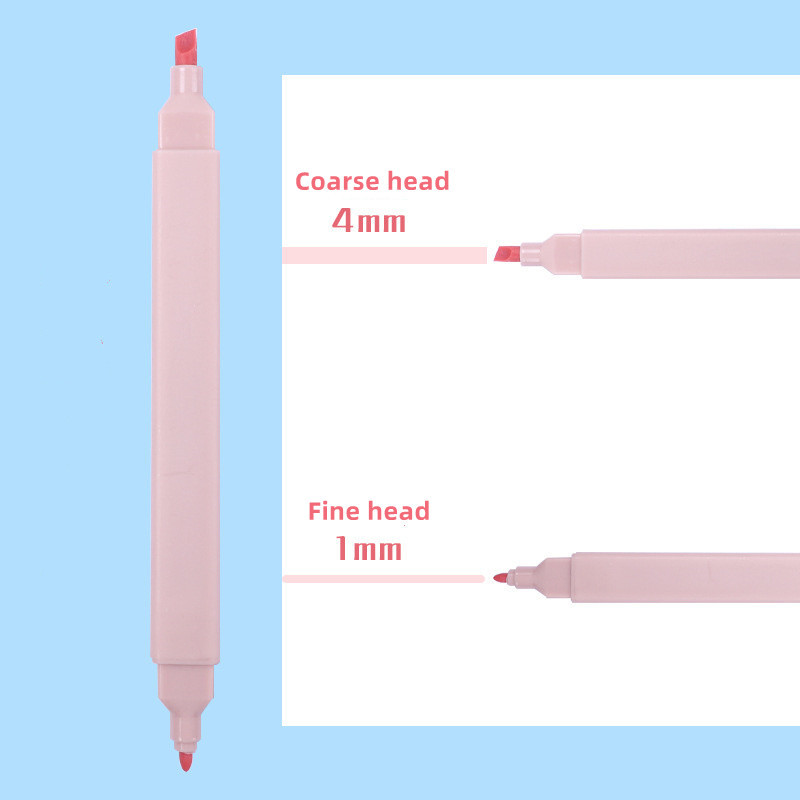 6PCS Olovke za označavanje s dvostrukim vrhom u boji Kawaii Notepad Doodle olovke za crtanje za uredske školske markere Alat za pisanje