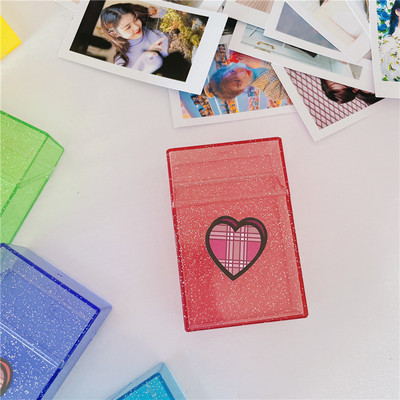 1Pc Ins Pure Color Creative Girl Color Simple Business Card Storage Box ID Holders Card Large Capacity Cards Collection Storage