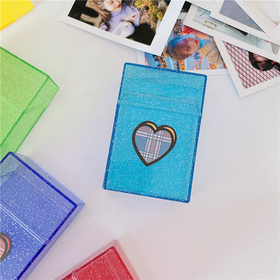1Pc Ins Pure Color Creative Girl Color Simple Business Card Storage Box ID Holders Card Large Capacity Cards Collection Storage