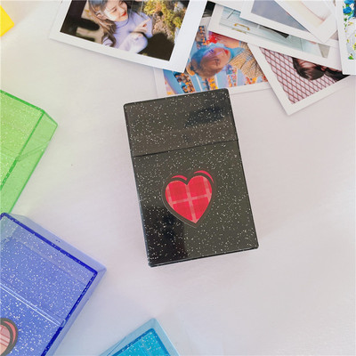 1Pc Ins Pure Color Creative Girl Color Simple Business Card Storage Box ID Holders Card Large Capacity Cards Collection Storage