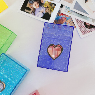 1Pc Ins Pure Color Creative Girl Color Simple Business Card Storage Box ID Holders Card Large Capacity Cards Collection Storage