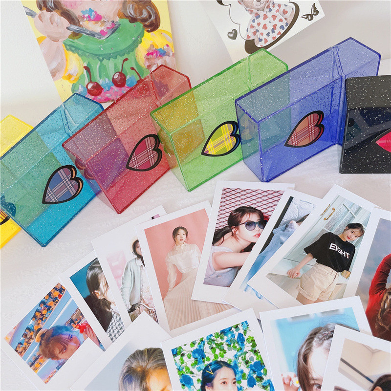 1Pc Ins Pure Color Creative Girl Color Simple Business Card Storage Box ID Holders Card Large Capacity Cards Collection Storage