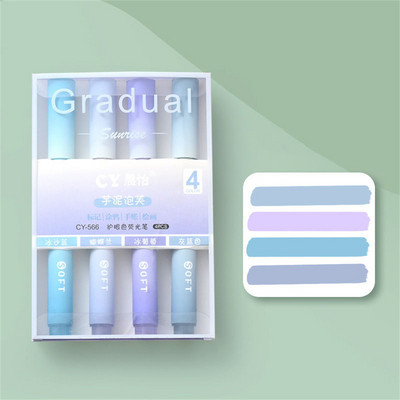 4 bucăți/set pix fluorescent colorat evidențiator gradient pix pentru scris papetărie pentru studenți desen pentru lectură rechizite școlare