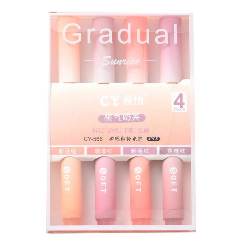 4 bucăți/set pix fluorescent colorat evidențiator gradient pix pentru scris papetărie pentru studenți desen pentru lectură rechizite școlare