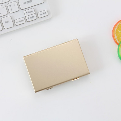 Креативен двуслоен калъф за визитки от неръждаема стомана, метален капак, кредитна карта, алуминиева сплав, държач за визитки, портфейл за карти