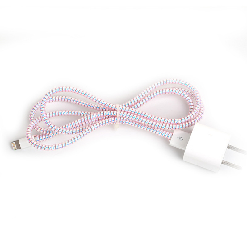 1,6 M USB kabelio apsauga Įkroviklis Organizatoriaus mova kabelio apsauga Laido valdymo laido laikiklis spyruoklinis duomenų linijos apsauginis dėklas
