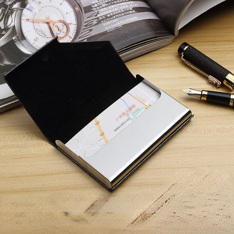 Apsaugos nuo vagystės ID kreditinių kortelių laikiklis Minimalistinis „Porte Carte“ plonas aliuminio metalinis piniginės, kišeninis dėklas Bankas moterims, vyrams, kreditinių kortelių dėžutė