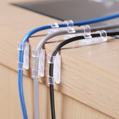 10 τεμ. Αυτοκόλλητα κλιπ καλωδίων Organizer Drop Wire Holder Cable Management Cable Winder προστατευτικό καλώδιο για iphone